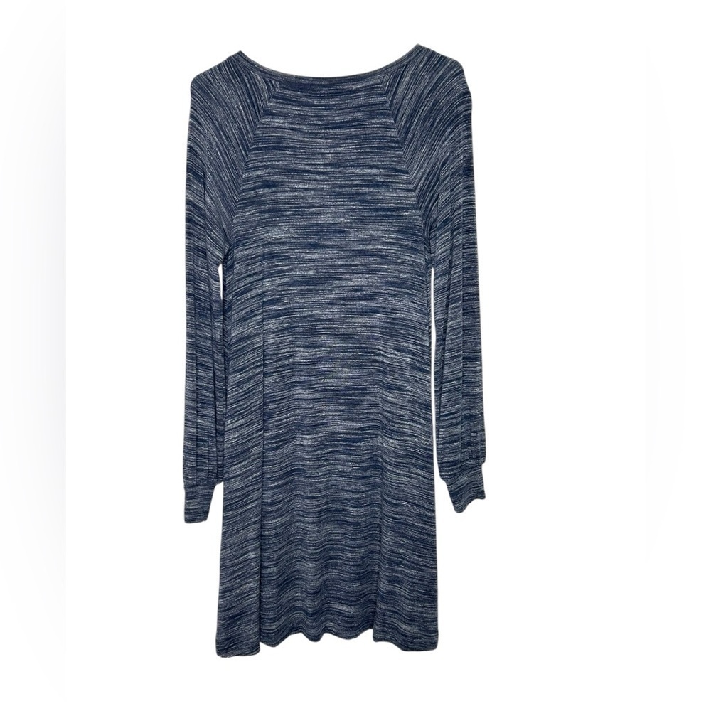Daily Ritual Knit Dress Sz S Heathered Blue Navy Space Dye Athleisure Travel - Picture 2 of 9